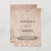 名前の意味アンジェリカグリッターバラスウィート16th 招待状 (正面/裏面)