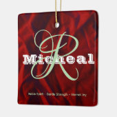 名前の意味オーナメントパーソナライズされた- Square Photo! セラミックオーナメント (左)