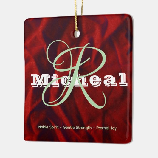 名前の意味オーナメントパーソナライズされた- Square Photo! セラミックオーナメント (左)