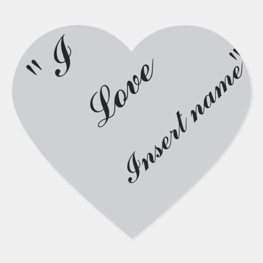 「名前の挿入が大好き」 ハートシール (正面)