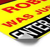 （名前の挿入）バスルーム警告標識 ポスター (角)