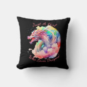 名前の文字を追加し、ドラゴンを愛する女の子だけ! クッション (正面)