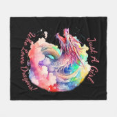 名前の文字を追加し、ドラゴンを愛する女の子だけ! フリースブランケット (正面(横))