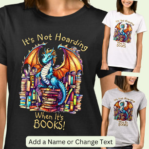 名前の文字を追加する、ドラゴンが本の場合は非表示 Tシャツ