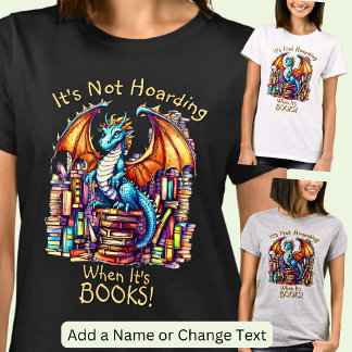 名前の文字を追加する、ドラゴンが本の場合は非表示 Tシャツ