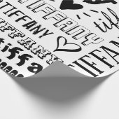 名前の文字パタパーソナライズされたーン ラッピングペーパー (角)