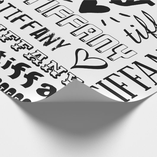 名前の文字パタパーソナライズされたーン ラッピングペーパー (角)