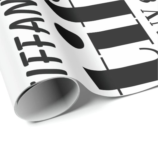 名前の文字パタパーソナライズされたーン ラッピングペーパー (ロールコーナー)