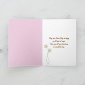 名前の日にピンクのバラ カード (内部)