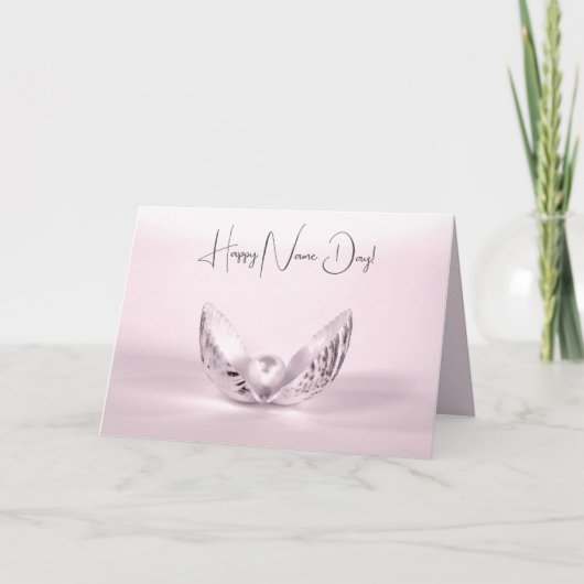 名前の日の真珠の貝殻 カード (正面)