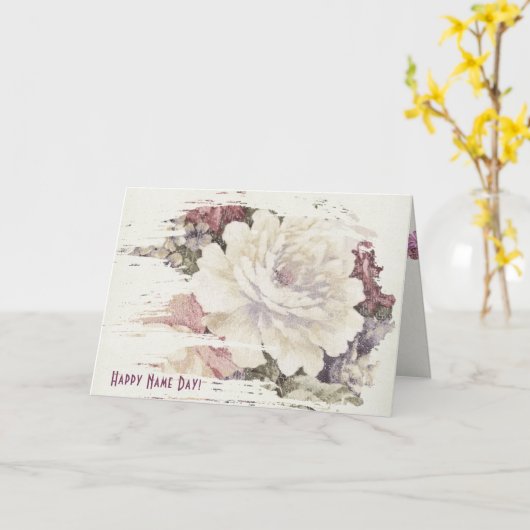 名前の日タペストリーバラ抽象芸術フレーミング カード (黄色い花)