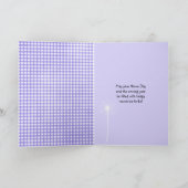 名前の日ブラックデイジーと紫色のタンポポ カード (内部)