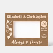 名前の日付50幸福の年ゴールデンアニバーサリー レーザー彫刻フレーム (正面)