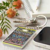 名前の日光のヴィンテージの黒板を加えて下さい キーホルダー (正面右)