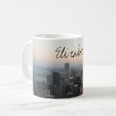 名前の日没のシカゴのスカイライン コーヒーマグカップ (正面左)
