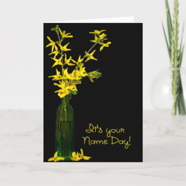 名前の日Forsythia Bouquet カード