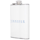 名前の書き文字プレーンシンプルホワイトブルー フラスク (左)