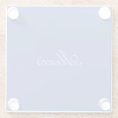 名前の書き文字プレーンシンプル青 ガラスコースター (裏面)