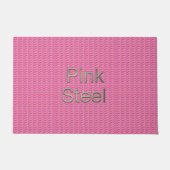 名前の書式を付けたピンクスチール ドアマット (正面)