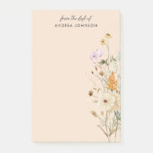 名前の机からのボホウォーター色ワイルドフラワー ポストイット (正面)