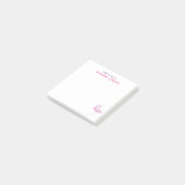 名前の机からシックなピンクのフラミンゴ ポストイット (アングル)