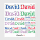 名前の様々なサイズDavid シール (シート)