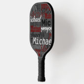 名前の灰色がかったパターン ピックルボールラケット (左)
