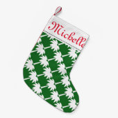名前の熱帯クリスマスのヤシの木のストッキング スモールクリスマスストッキング (正面 (吊り時))