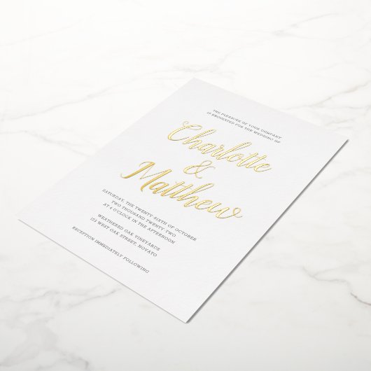 名前の特筆スクリプト結婚の大き実在さい 箔招待状 (回転した状態)