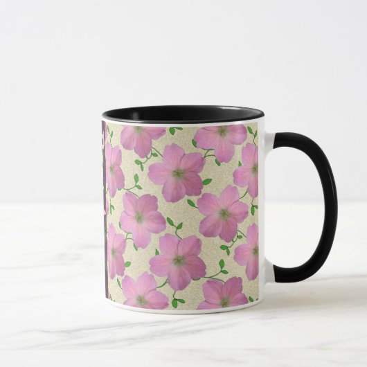 名前の甘い夏の植物のピンクの花 マグカップ (右)