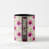 名前の甘い夏の植物のピンクの花 マグカップ (中央)
