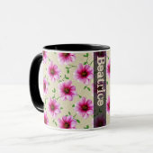 名前の甘い夏の植物のピンクの花 マグカップ (正面左)