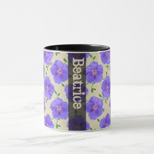 名前の甘い夏の植物の青い花 マグカップ (中央)