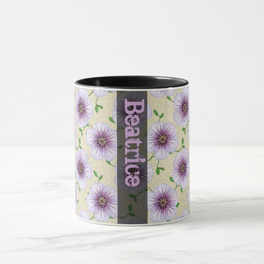 名前の甘い夏の植物の青い花 マグカップ (中央)