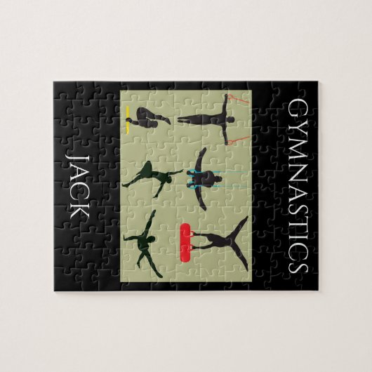 「名前の男の子のための体操パーソナライズされたパズル ジグソーパズル (横)