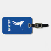 名前の男性ゴルフプレーヤーゴルフのゴルファー青白 ラゲッジタグ (正面横)