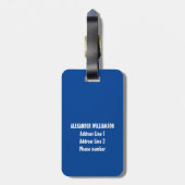 名前の男性ゴルフプレーヤーゴルフのゴルファー青白 ラゲッジタグ (裏面縦)