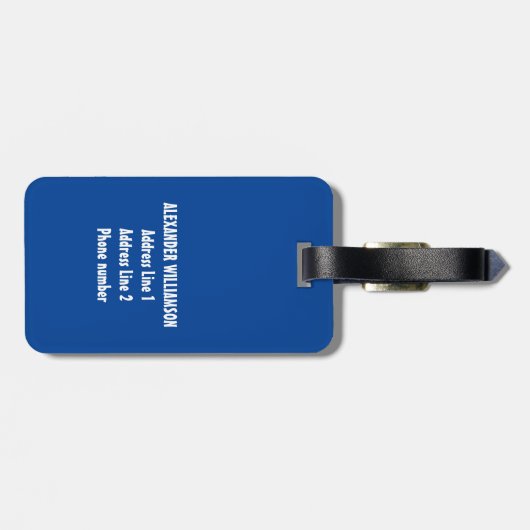 名前の男性ゴルフプレーヤーゴルフのゴルファー青白 ラゲッジタグ (裏面横)