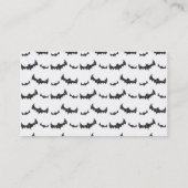 名前の白パーソナライズされた色グリッターこうもり コーリングカード (裏面)