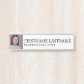 名前の白黒タイトルとプロフェッショナル写真 サインプレート (正面)