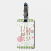 名前の粋でかわいいギンガムの水玉模様 ラゲッジタグ (裏面縦)