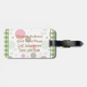 名前の粋でかわいいギンガムの水玉模様 ラゲッジタグ (裏面横)