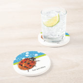 名前の粋で青い花のてんとう虫 コースター (側面)