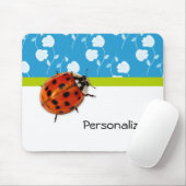 名前の粋で青い花のてんとう虫 マウスパッド (マウス)