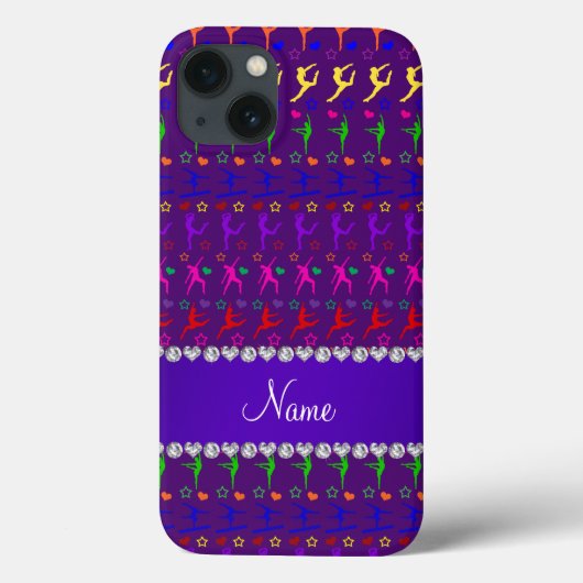 名前の紫色の虹の体操ハート星 Case-Mate iPhoneケース (裏面)
