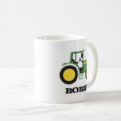 名前の緑のトラクターのマグ コーヒーマグカップ (正面右)