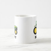 名前の緑のトラクターのマグ コーヒーマグカップ (中央)