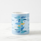 名前の編集文字彼女はBoho Blue Featherを流した コーヒーマグカップ (中央)