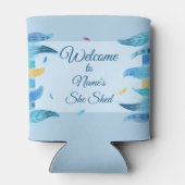 名前の編集文字彼女はBoho Blue Featherを流した 缶クーラー (裏面)