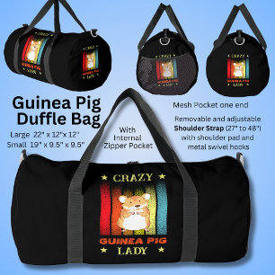 名前の編集文字熱狂する、Guinea Pig Lady ダッフルバッグ